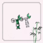 Eastern Aesthetics - Bamboo CZ Externally Threaded. Ear Studs - Eastern Aesthetics - Bamboo CZ Externally Threaded. Ear Studs - White by CRUXJEWELRY