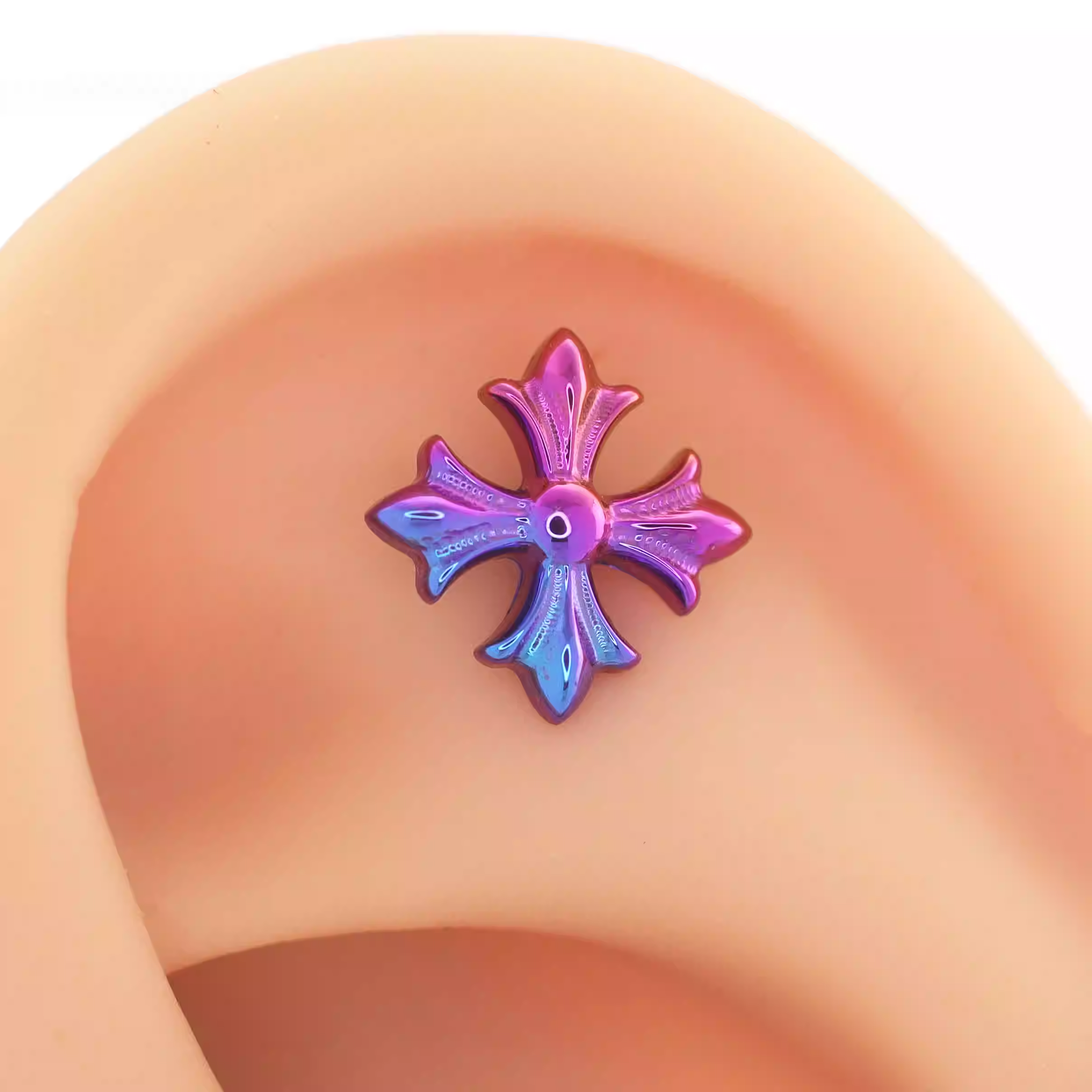 Colorful Punk Engraved Cross Titanium Ear Studs - Colorful Punk Engraved Cross Titanium Ear Studs - Sliver / 6mm by CRUXJEWELRY