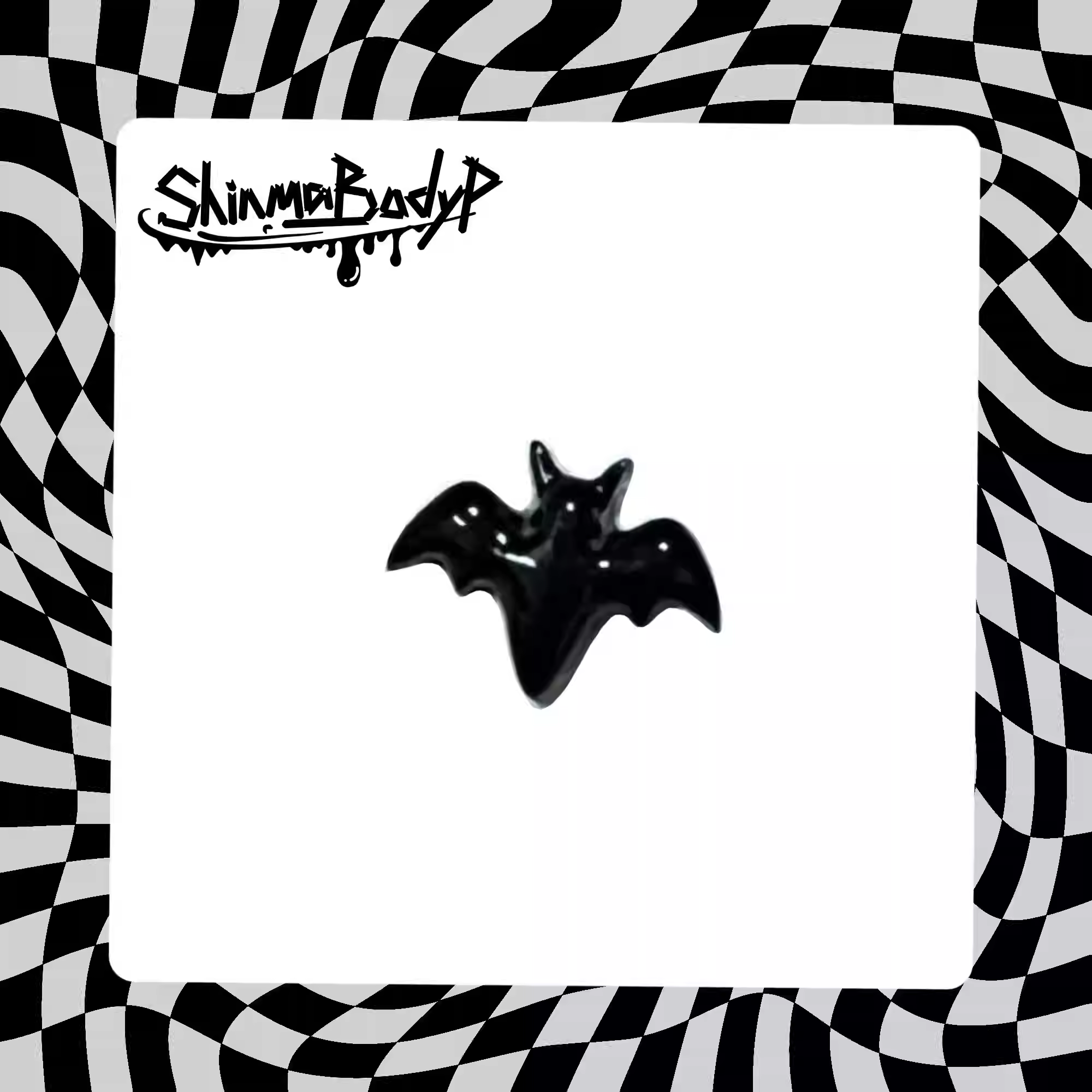 Hallowmas - Dark Gothic Bat Internally Threaded Stainless Steel Lip Ring - Hallowmas - Dark Gothic Bat Internally Threaded Stainless Steel Lip Ring - 6mm by CRUXJEWELRY