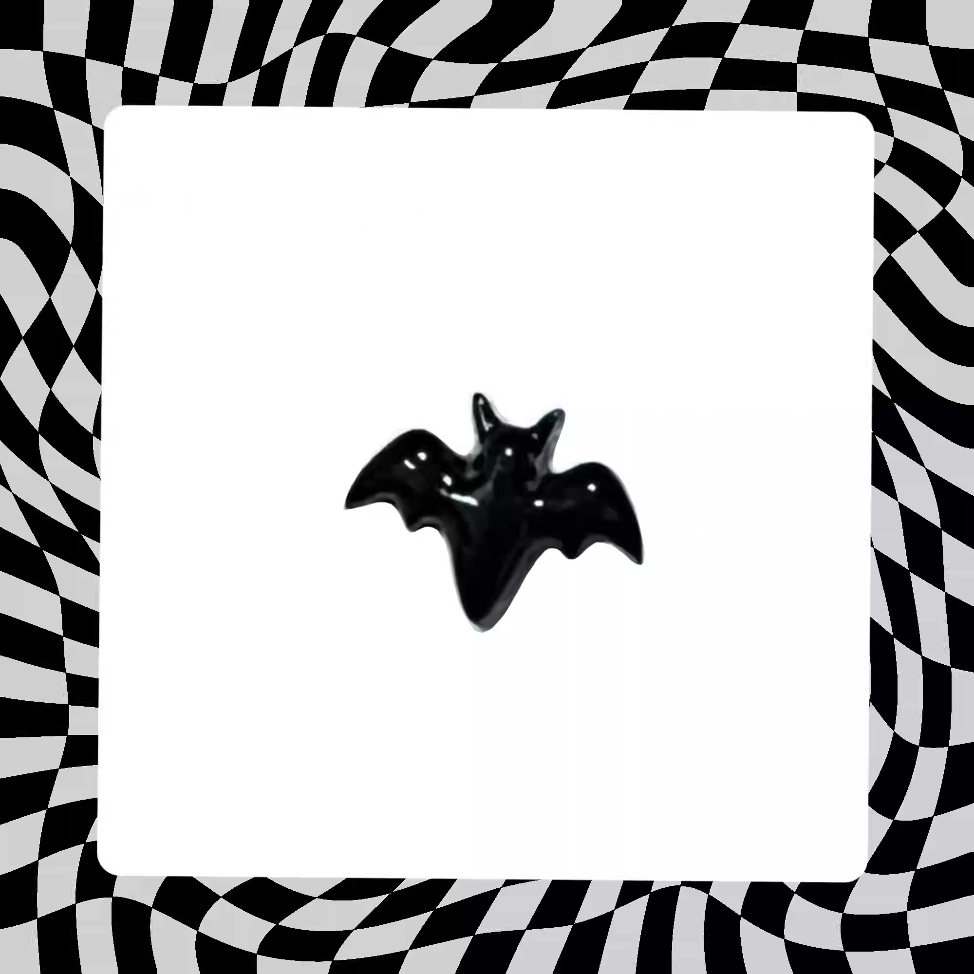 Hallowmas - Bague de lèvres en acier inoxydable à filetage interne, motif chauve-souris gothique sombre 