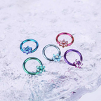 Iridescent Six-Flower Septum Clicker - Iridescent Six-Flower Septum Clicker - Sliver by CRUXJEWELRY
