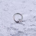 Iridescent Six-Flower Septum Clicker - Iridescent Six-Flower Septum Clicker - Sliver by CRUXJEWELRY