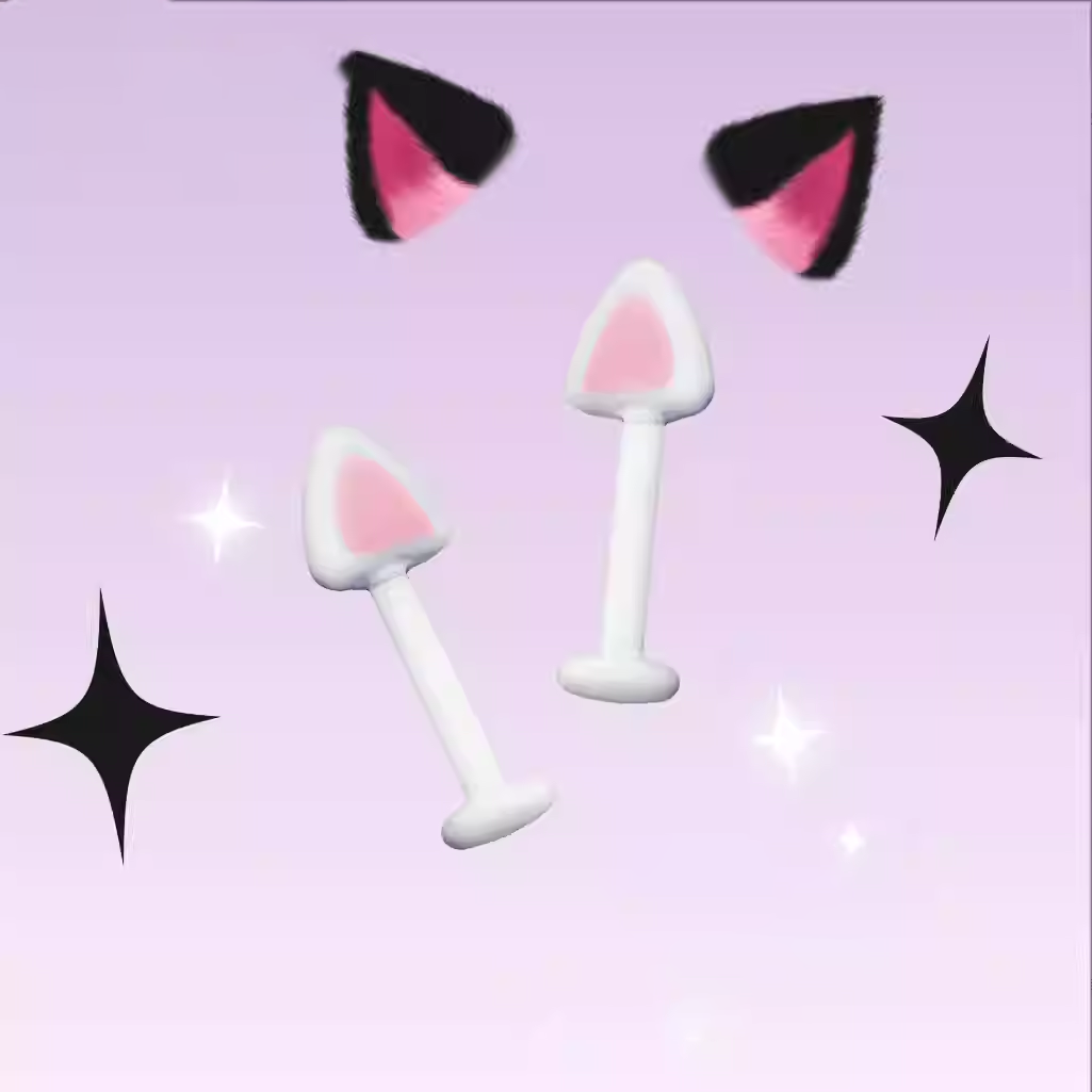 Paws & Purrs - Pair of Kawaiiiii Kitty Ear Stainless Steel Studs - 1PCS - Paws & Purrs - Pair of Kawaiiiii Kitty Ear Stainless Steel Studs - 1PCS - White / Flat-Back / 6mm by CRUXJEWELRY