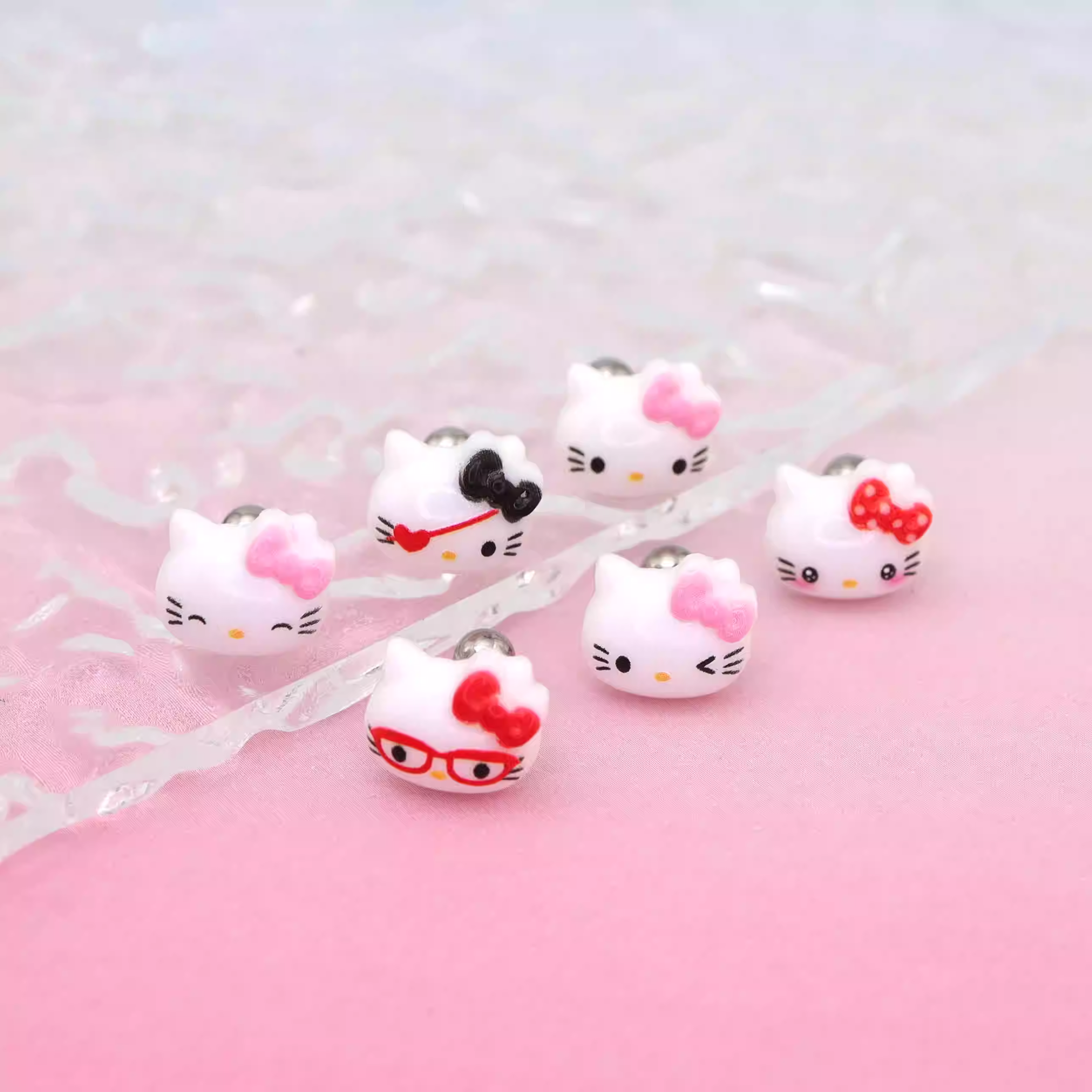 Paws & Purrs - Sweet Punk Kitty Face Ear Stud - Paws & Purrs - Sweet Punk Kitty Face Ear Stud - Basic / 0.8mm/20G by CRUXJEWELRY