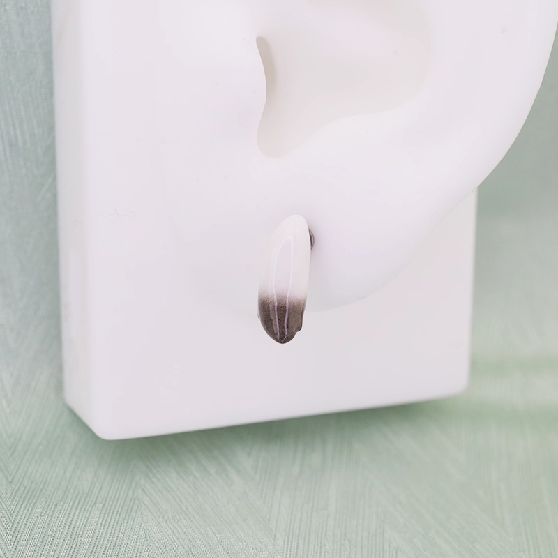 Paws & Purrs - Cute Leopard Cat Ear Titanium Helix Studs - Paws & Purrs - Cute Leopard Cat Ear Titanium Helix Studs - Black Tail by CRUXJEWELRY