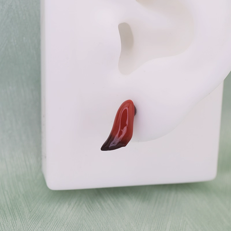 Paws & Purrs - Cute Leopard Cat Ear Titanium Helix Studs - Paws & Purrs - Cute Leopard Cat Ear Titanium Helix Studs - Fox Tail by CRUXJEWELRY