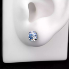 High Shine Blue Moissanite Internally Threaded Titanium Stud - High Shine Blue Moissanite Internally Threaded Titanium Stud - 3mm / 6mm by CRUXJEWELRY
