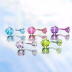 High-Shine Square CZ Titanium Navel Ring - High-Shine Square CZ Titanium Navel Ring - White by CRUXJEWELRY