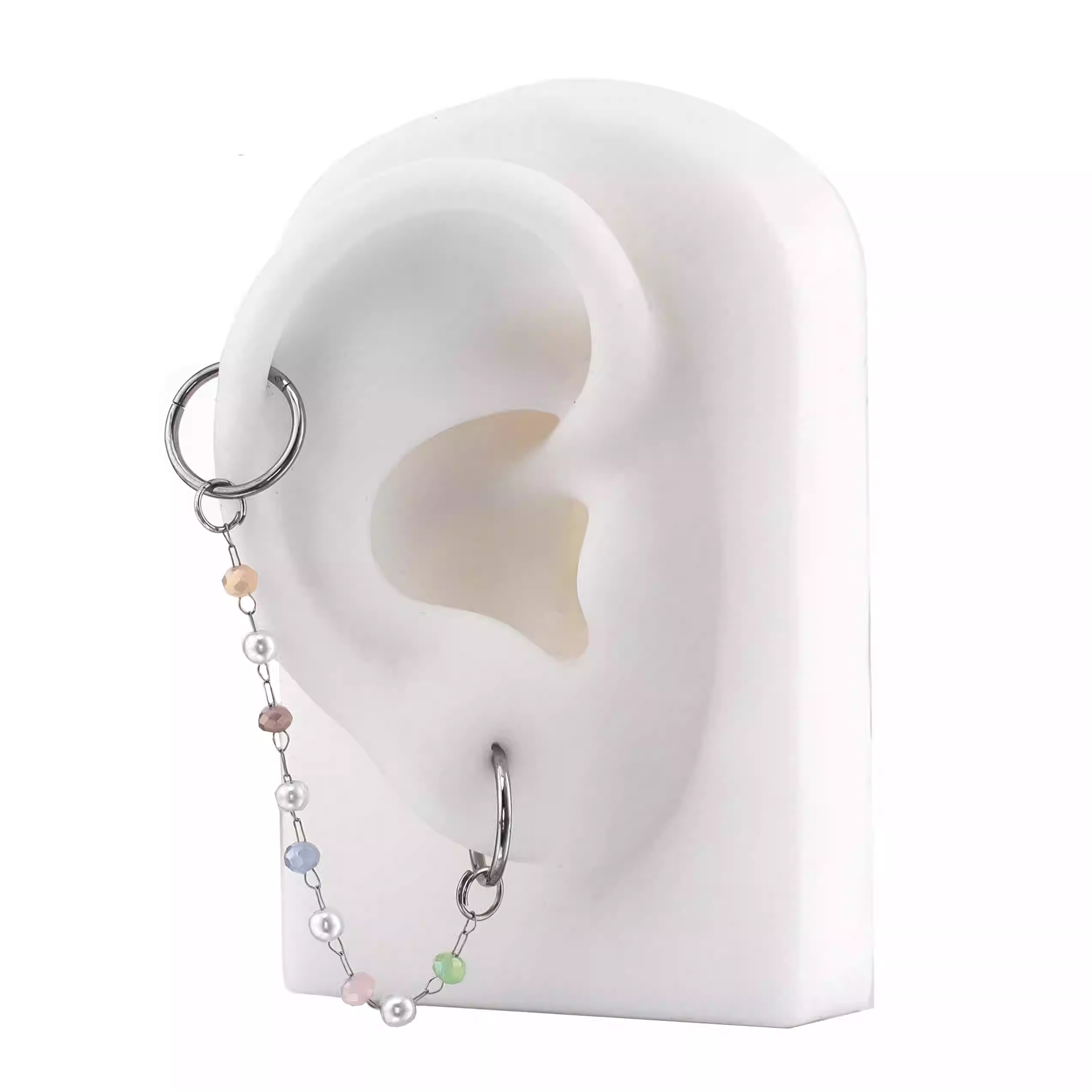 Macaron Color Ball Ear Chain - Macaron Color Ball Ear Chain - Macaron Chain &Clicker by CRUXJEWELRY