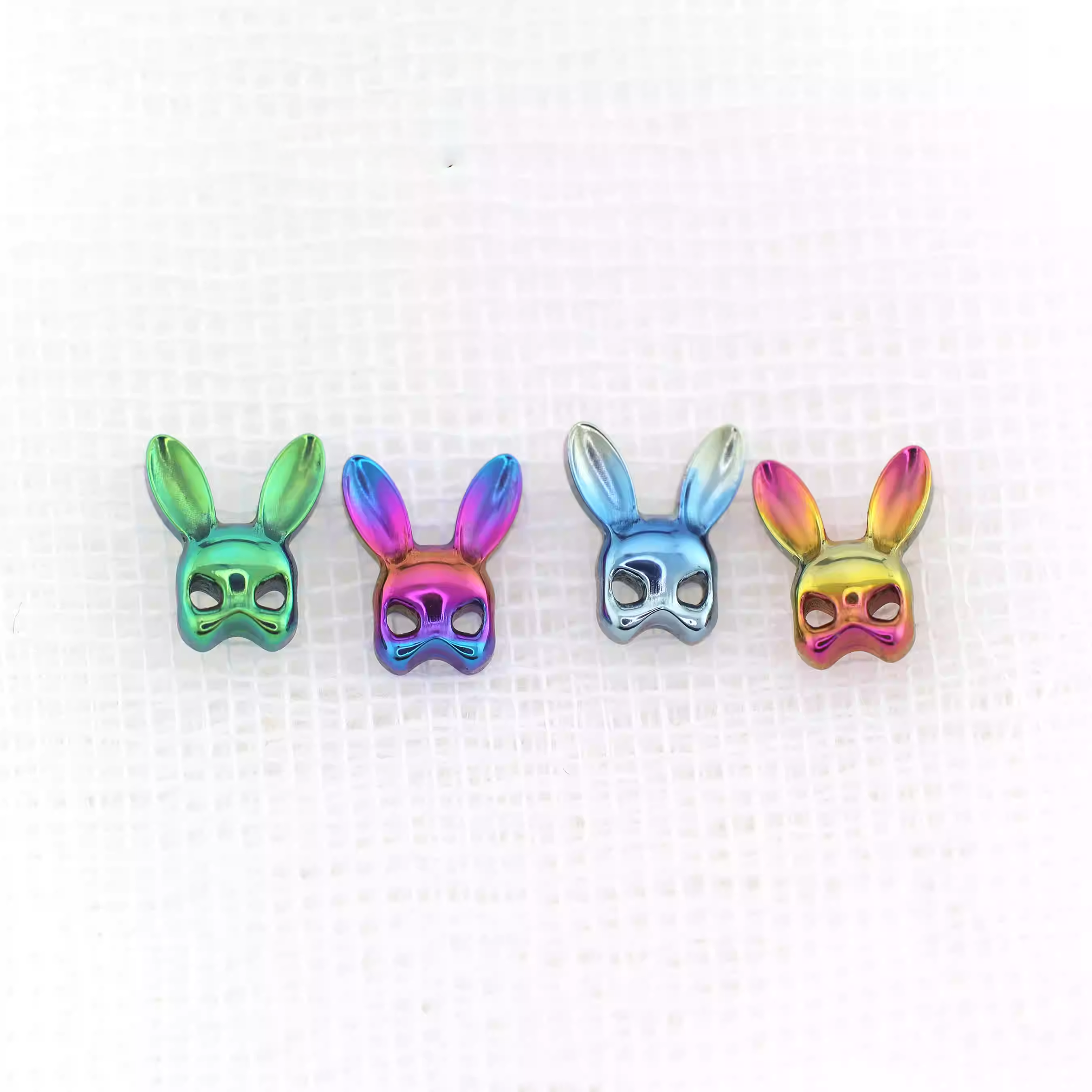 Mask Rabbit Internally Threaded Titanium Ear Studs - Mask Rabbit Internally Threaded Titanium Ear Studs - Pink-Yellow Gradient / 6mm by CRUXJEWELRY