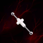 CRUX- Dark 3D Cross Stainless Steel Industrial Barbell - CRUX- Dark 3D Cross Stainless Steel Industrial Barbell - Black / 1.2mm/16G by CRUXJEWELRY