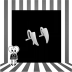 CRUX - PAIR OF White Enamel Fangs stainless steel Lip Clip - CRUX - PAIR OF White Enamel Fangs stainless steel Lip Clip - 8mm by CRUXJEWELRY