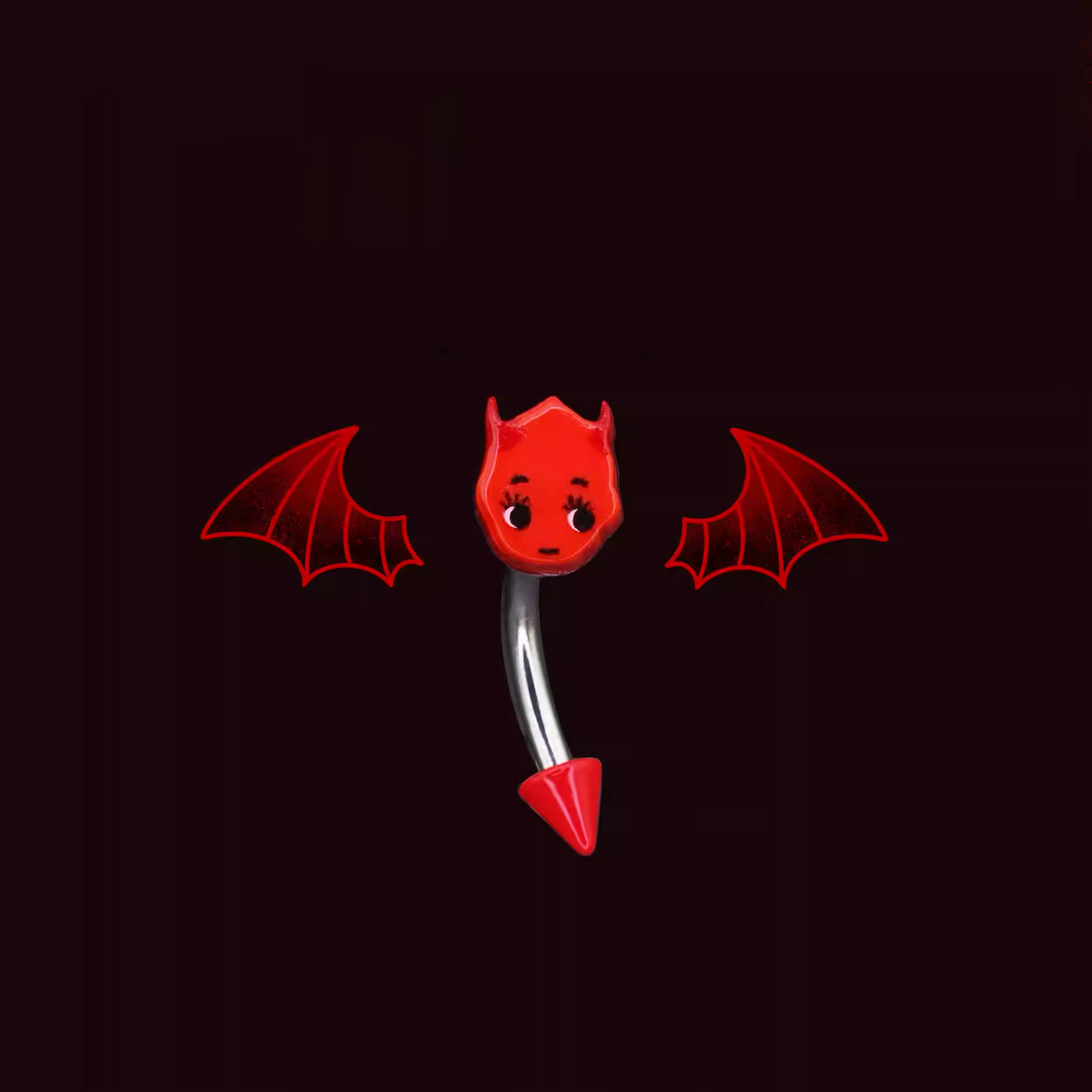 Crux - Red Little Demon stainless steel Rook Stud - Crux - Red Little Demon stainless steel Rook Stud - Default Title by CRUXJEWELRY