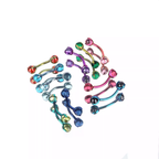 Round CZ Ball Internally Threaded Titanium Brow Studs - Round CZ Ball Internally Threaded Titanium Brow Studs - Champagne / 6mm by CRUXJEWELRY