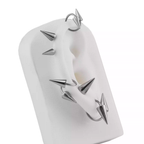 S-Shaped Spike Externally Threaded Stainless Steel Lip Ring - S-Shaped Spike Externally Threaded Stainless Steel Lip Ring - 8mm by CRUXJEWELRY