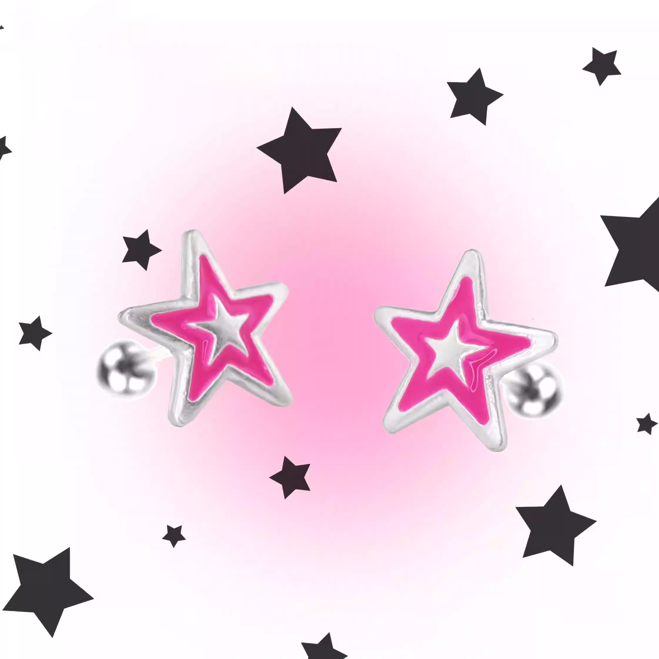 Barbiecore Y2K Star Studs - Barbiecore Y2K Star Studs - Single / 0.8mm/20G by CRUXJEWELRY
