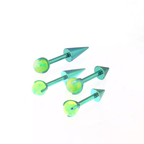 Spike Internally Threaded Titanium Cartilage Stud - Spike Internally Threaded Titanium Cartilage Stud - Green / 6mm by CRUXJEWELRY