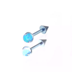 Spike Internally Threaded Titanium Cartilage Stud - Spike Internally Threaded Titanium Cartilage Stud - Green / 6mm by CRUXJEWELRY