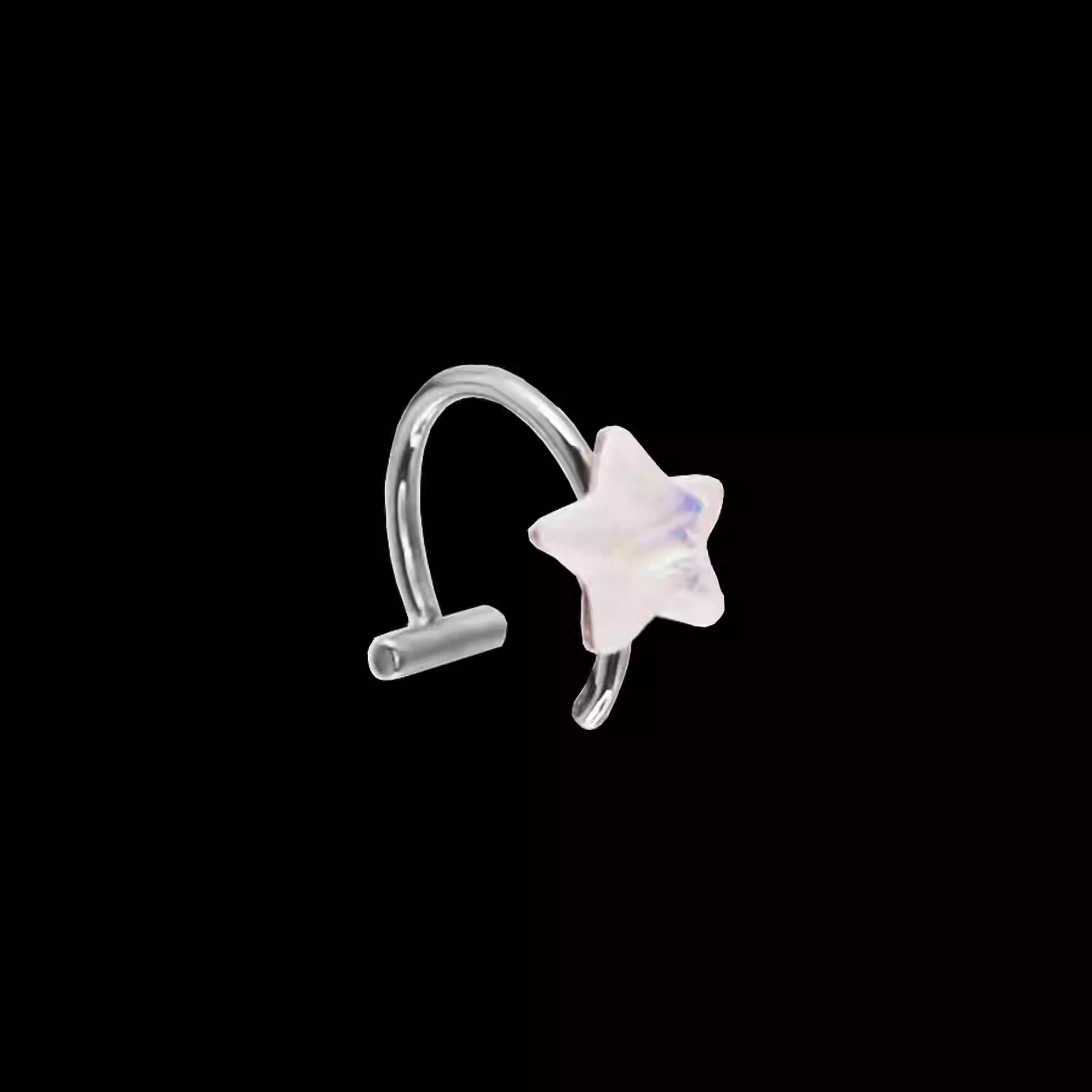 stainless steel Pentagram Resin Lip Clip - stainless steel Pentagram Resin Lip Clip - 8mm by CRUXJEWELRY