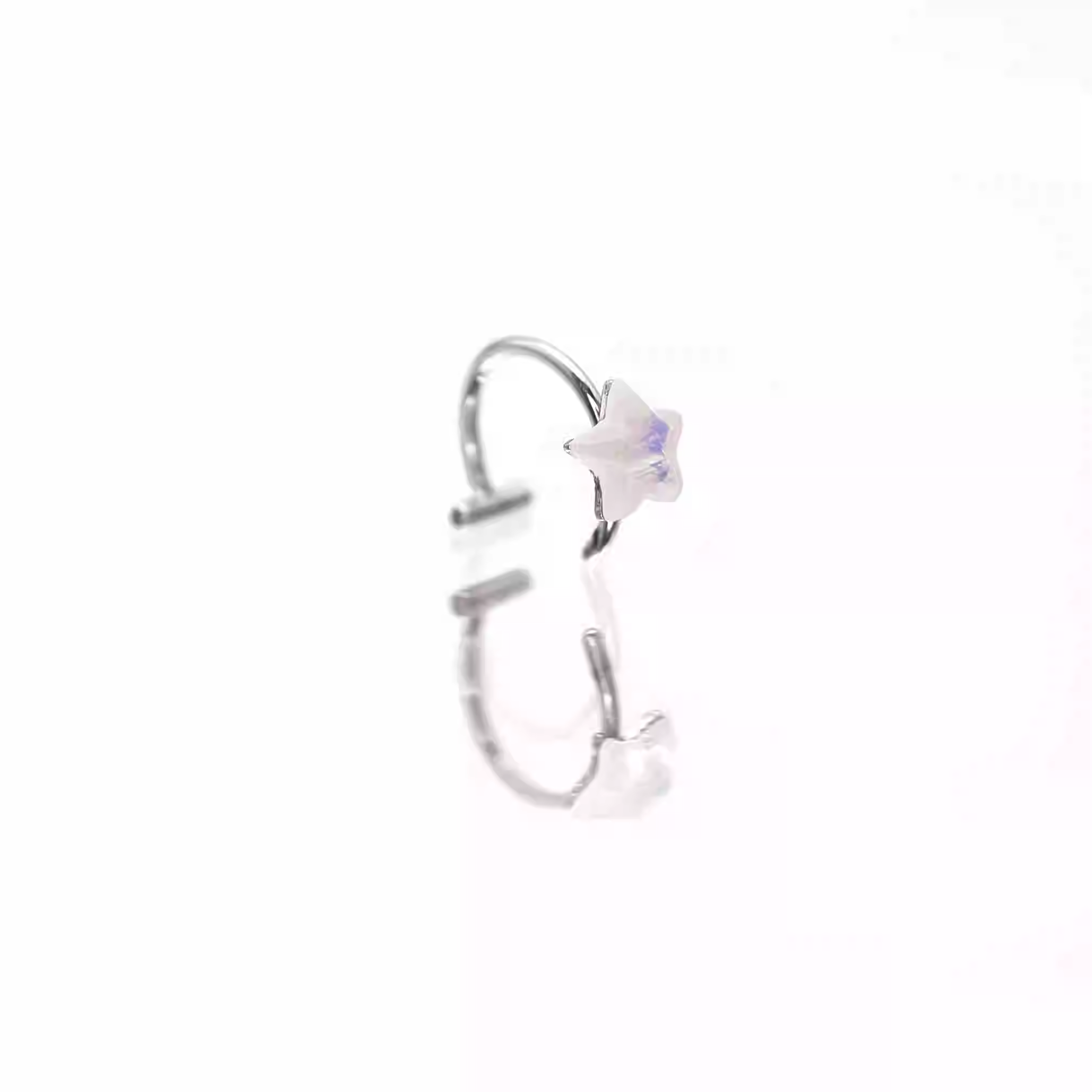 stainless steel Pentagram Resin Lip Clip - stainless steel Pentagram Resin Lip Clip - 8mm by CRUXJEWELRY