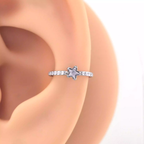 pentacle & Circle CZ stainless steel Clicker Ring - pentacle & Circle CZ stainless steel Clicker Ring - Pentacle by CRUXJEWELRY