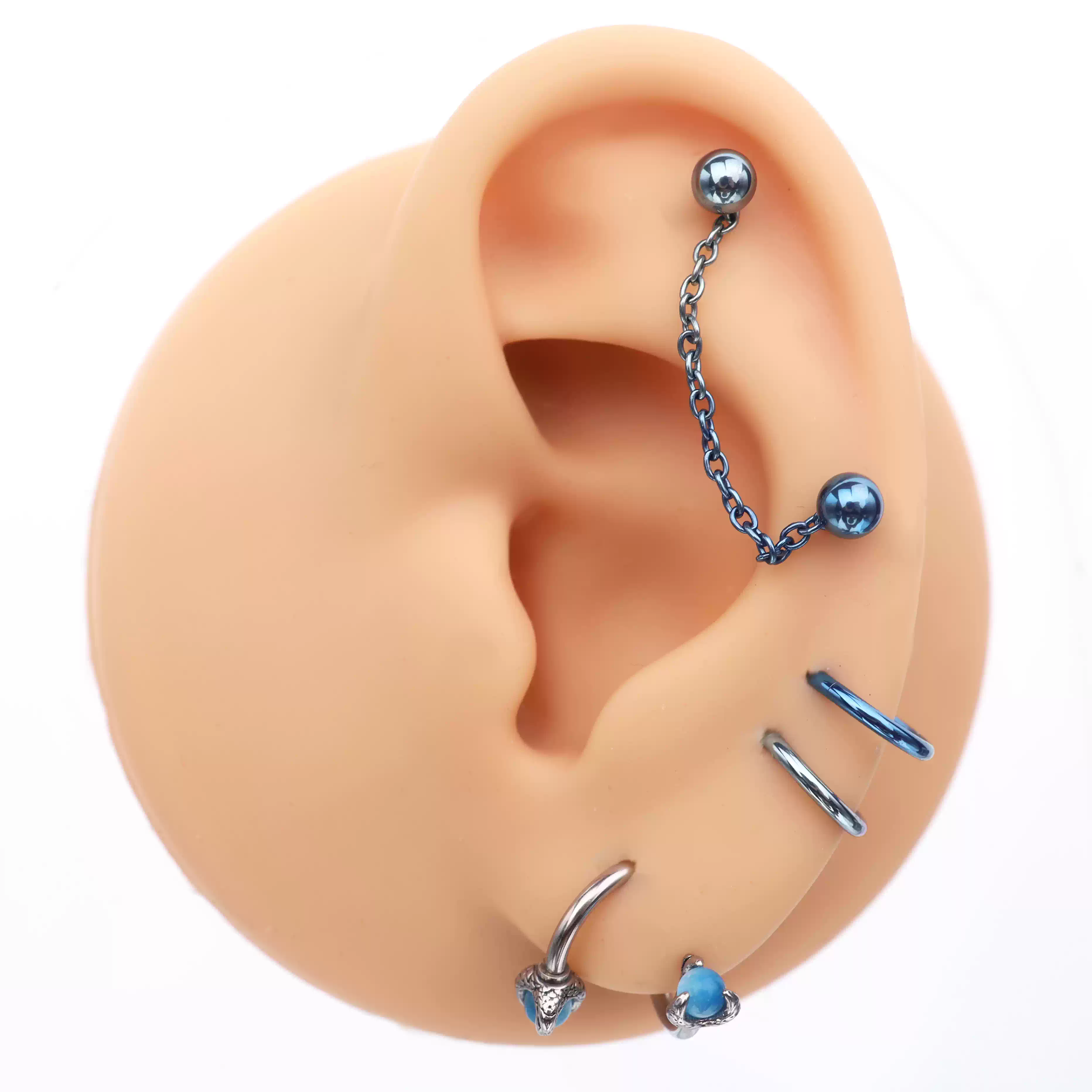 Y2K Double Lip & Nose Chain - Y2K Double Lip & Nose Chain - Gold by CRUXJEWELRY