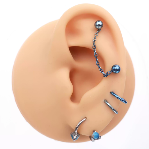 Y2K Double Piercing Titanium Ear Chain