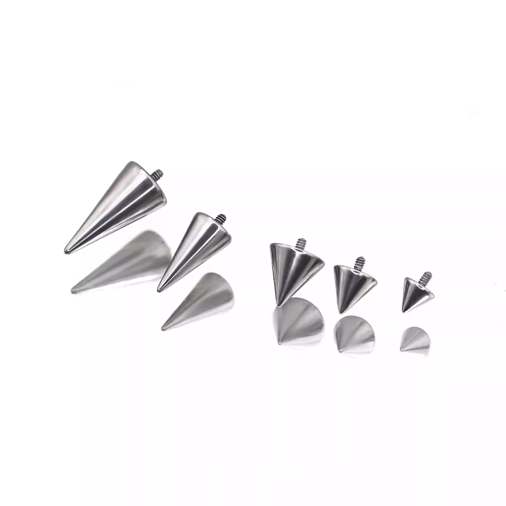 Titanium Internally Threaded Spike Ends Accessories - Titanium Internally Threaded Spike Ends Accessories - 3*3mm by CRUXJEWELRY