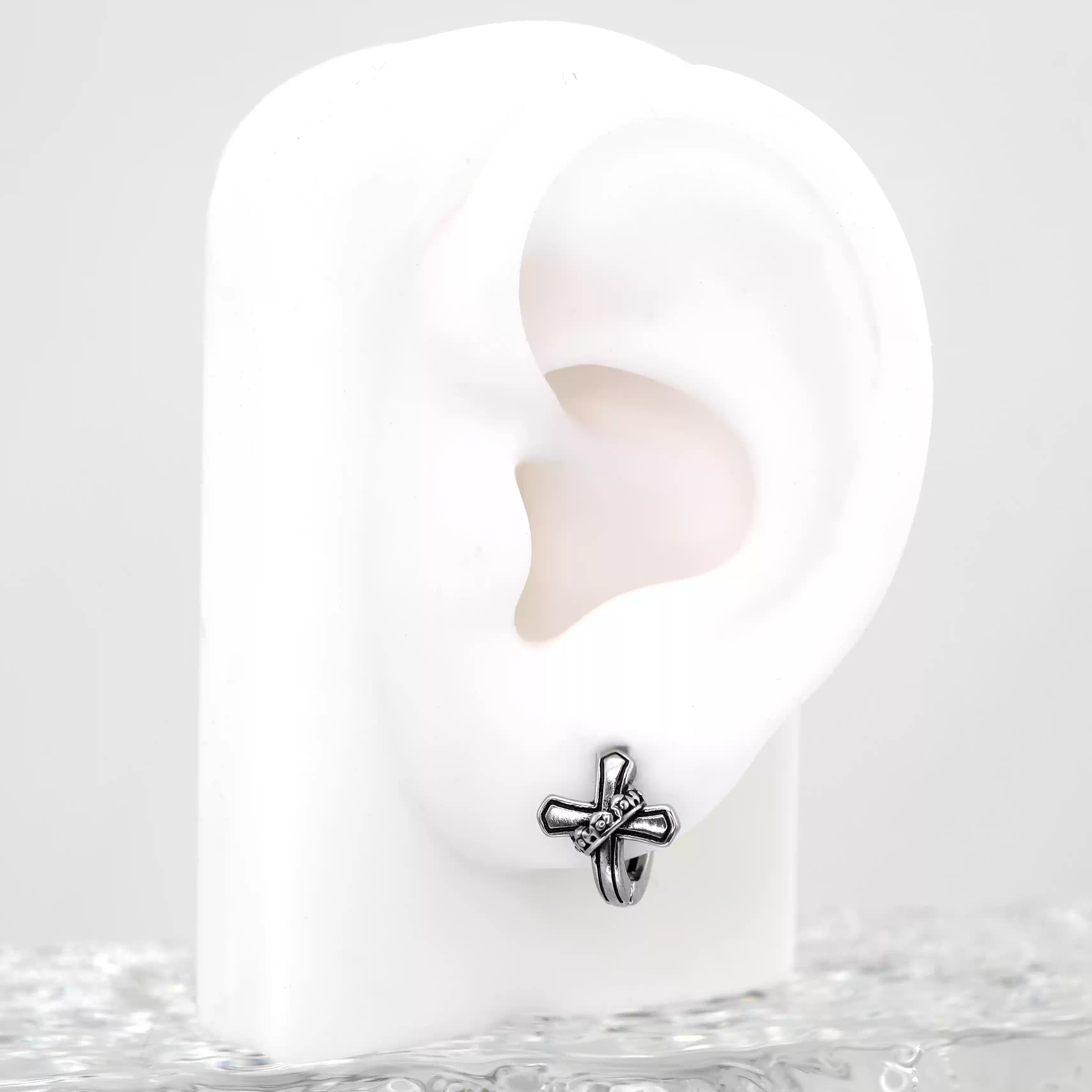 Twisted Cross stainless steel Earrings - Twisted Cross stainless steel Earrings - Single by CRUXJEWELRY