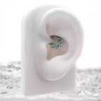 Twisting Serpent CZ Titanium Segment Hoop - Twisting Serpent CZ Titanium Segment Hoop - Green by CRUXJEWELRY