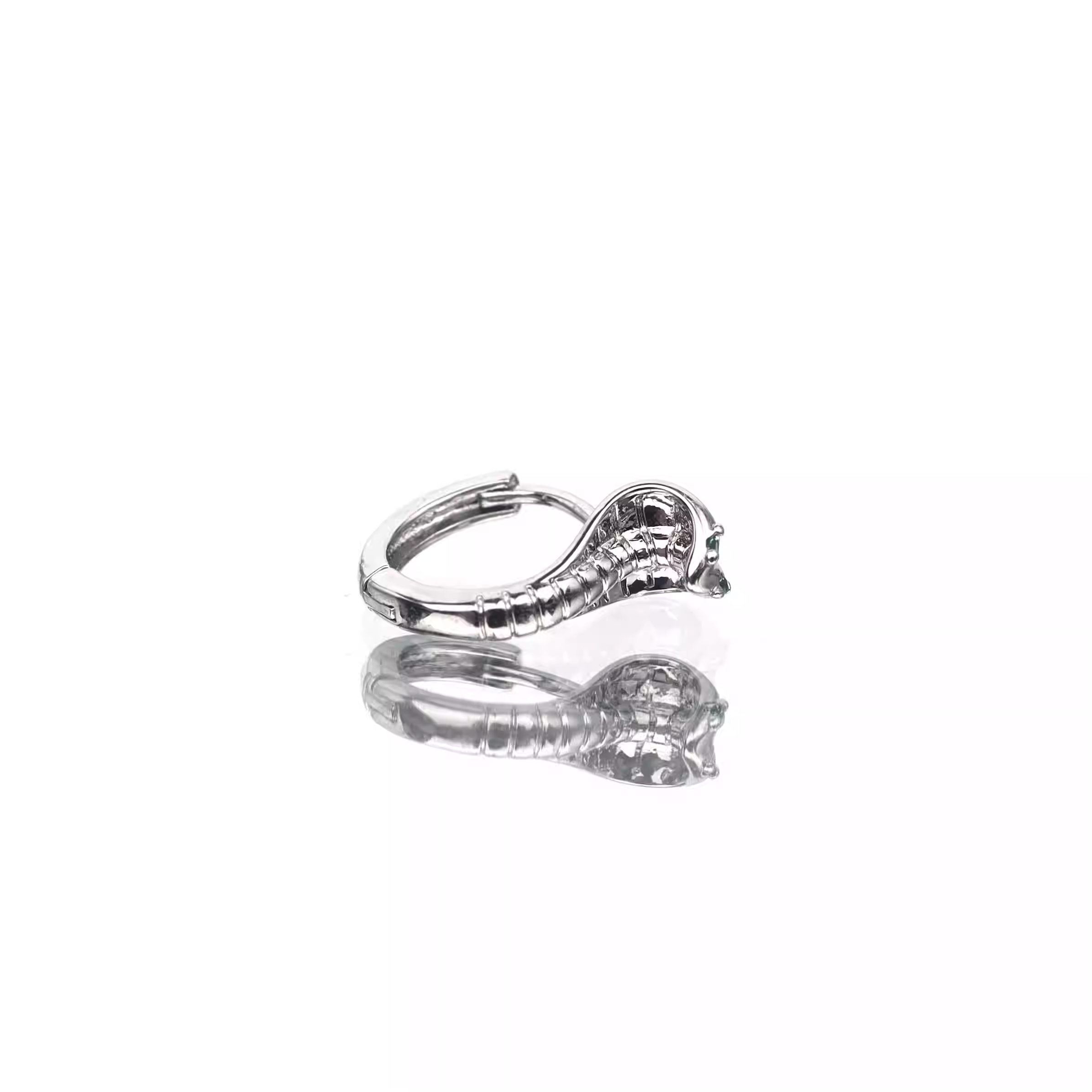 White CZ Eyed Serpent 3D Stainless Steel Stainless Steel - White CZ Eyed Serpent 3D Stainless Steel Stainless Steel - Single by CRUXJEWELRY