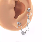 Openwork Heart Ear Chain - Openwork Heart Ear Chain - Heart Chain by CRUXJEWELRY