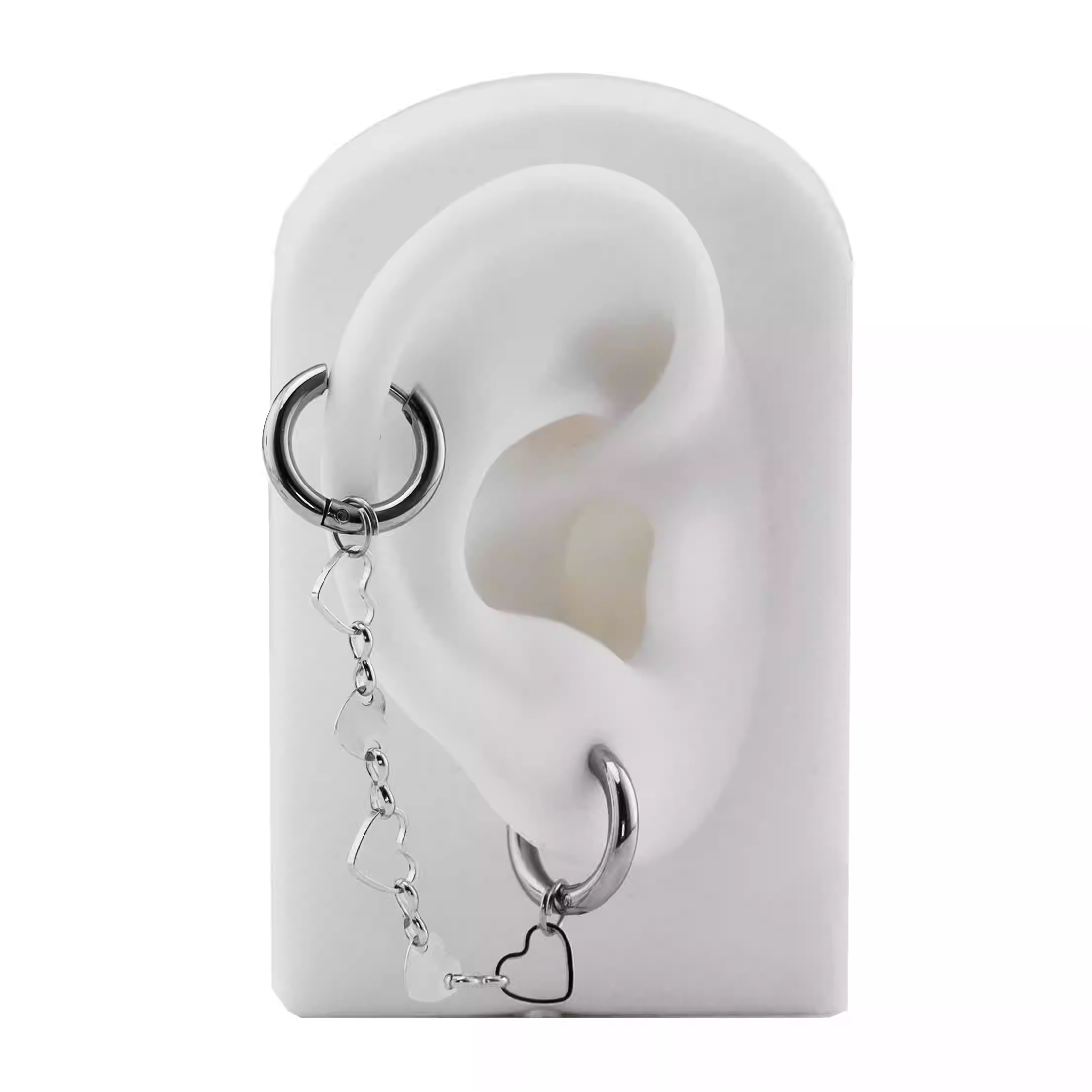 Openwork Heart Ear Chain - Openwork Heart Ear Chain - Heart Chain & Clicker by CRUXJEWELRY