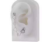 Openwork Heart Ear Chain - Openwork Heart Ear Chain - Heart Chain & Ear Stud by CRUXJEWELRY