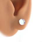 20G Dünne, durchscheinende Ohrstecker aus Edelstahl mit Epoxidharz-Wassertropfen-Design (20G) 