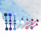 Titanium Fire Opal Ball Piercing Top