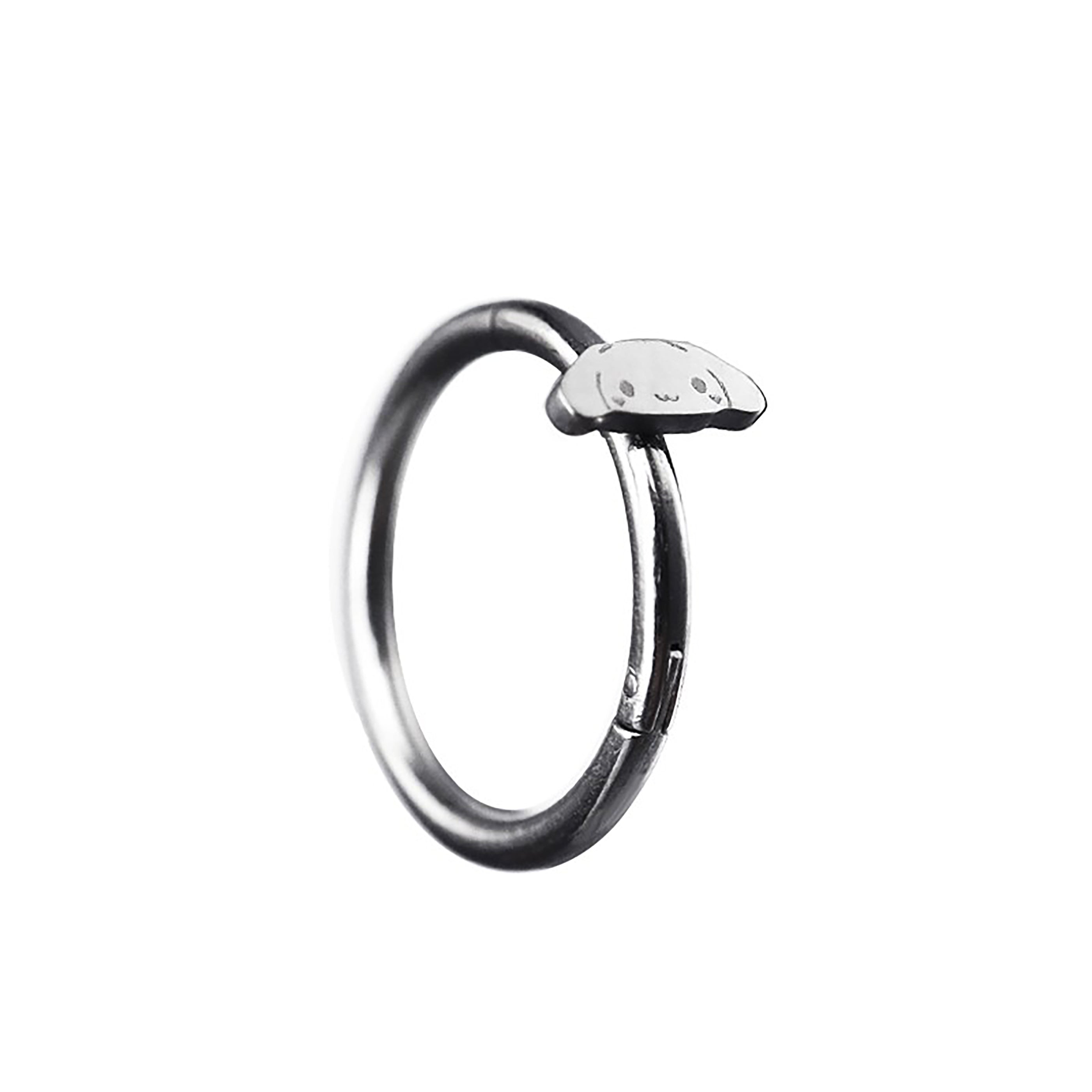 Paws & Purrs - Cute Cinnamoroll Stainless Steel Segment Hoop - Paws & Purrs - Cute Cinnamoroll Stainless Steel Segment Hoop - 8mm by CRUXJEWELRY