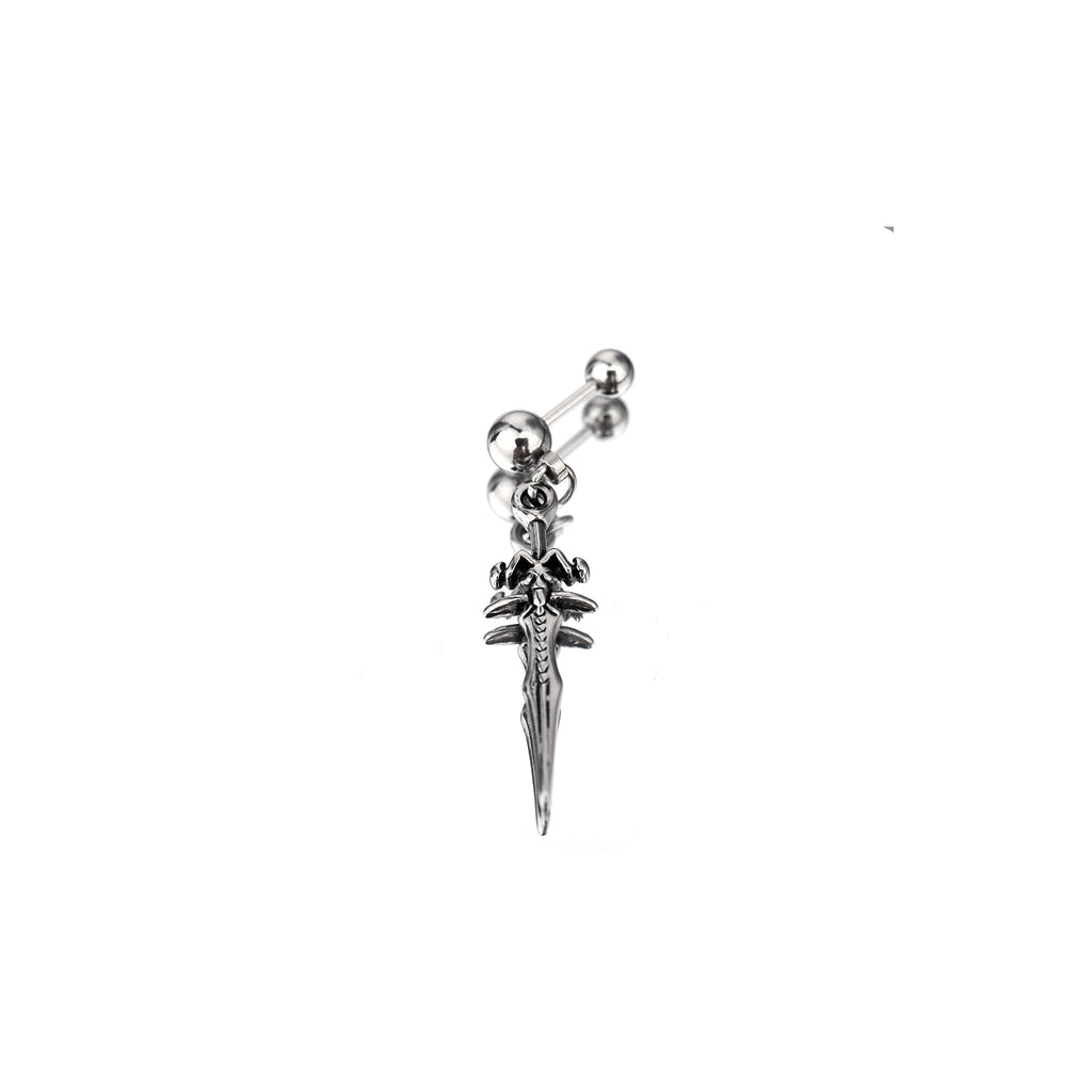 Sliver Dagger Pendant Stainless Steel Ear Studs - Sliver Dagger Pendant Stainless Steel Ear Studs - Single by CRUXJEWELRY