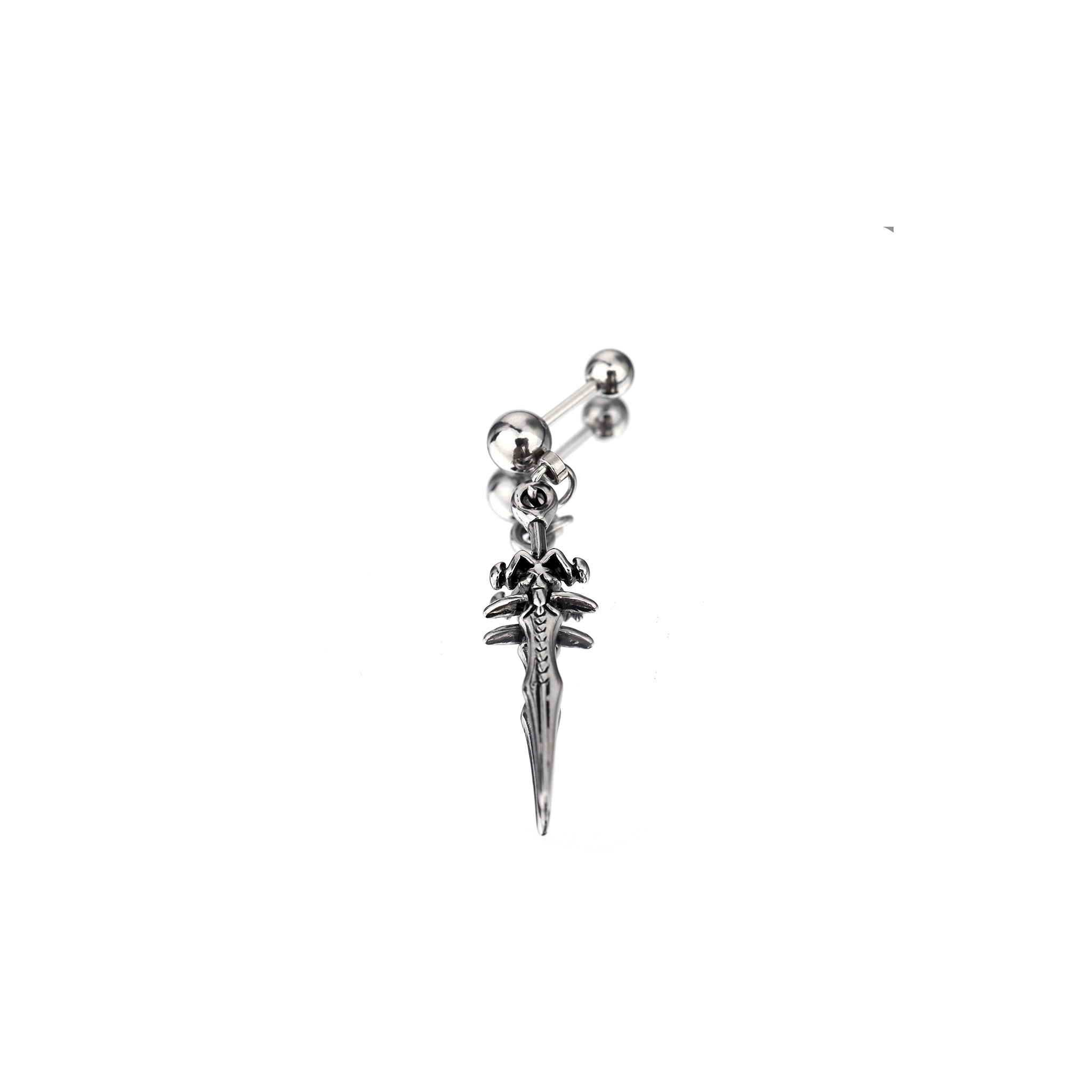Sliver Dagger Pendant Stainless Steel Ear Studs - Sliver Dagger Pendant Stainless Steel Ear Studs - Single by CRUXJEWELRY