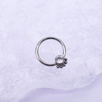 Closure CZ Ball Titanium Nose Ring - Closure CZ Ball Titanium Nose Ring - White by CRUXJEWELRY