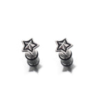 3D Pentagram Externally Threaded Stainless Steel Ear Studs - 3D Pentagram Externally Threaded Stainless Steel Ear Studs - Set by CRUXJEWELRY