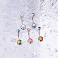Colorful Epoxy Resin Stainless steel Belly Ring - Colorful Epoxy Resin Stainless steel Belly Ring - AB Coating by CRUXJEWELRY