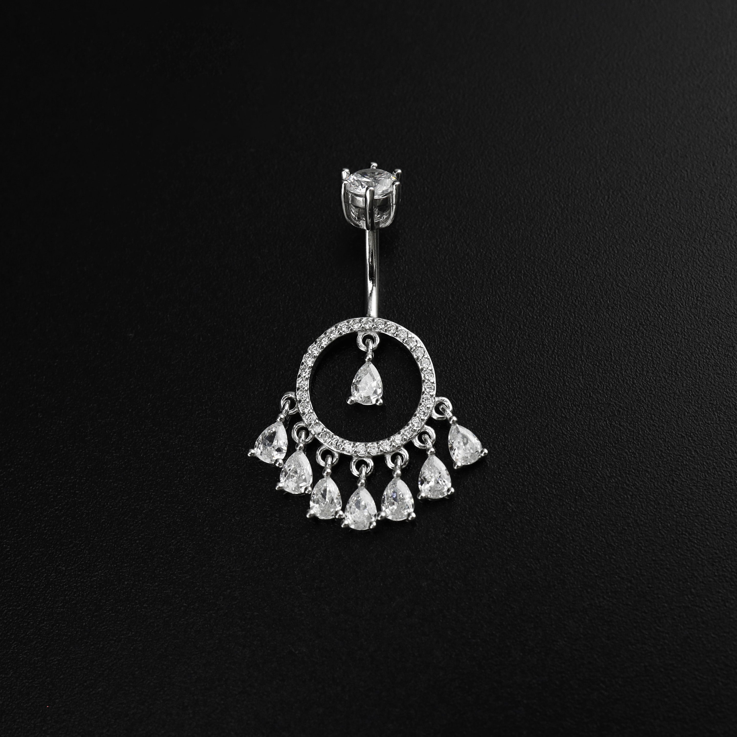Tassel Dangle S925 Sterling Silver Belly Ring - Tassel Dangle S925 Sterling Silver Belly Ring - 6 mm by CRUXJEWELRY