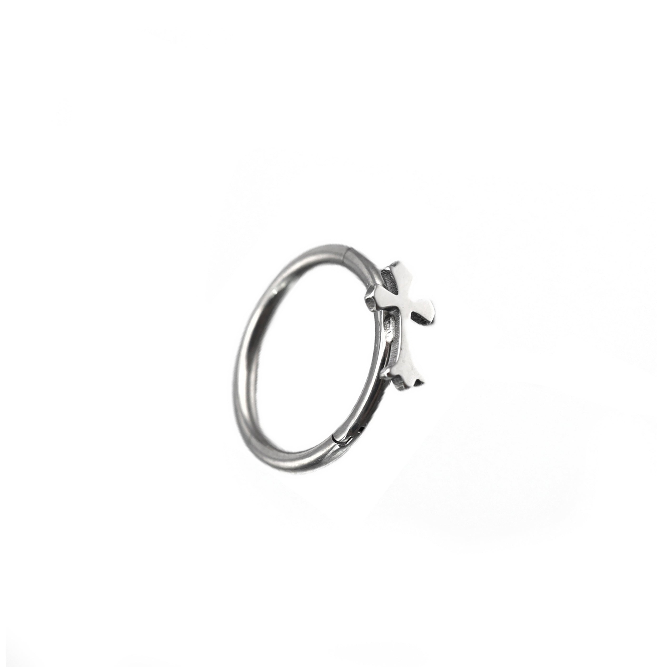 Cross Titanium Segment Nose Ring - Cross Titanium Segment Nose Ring - Sliver / 8mm by CRUXJEWELRY