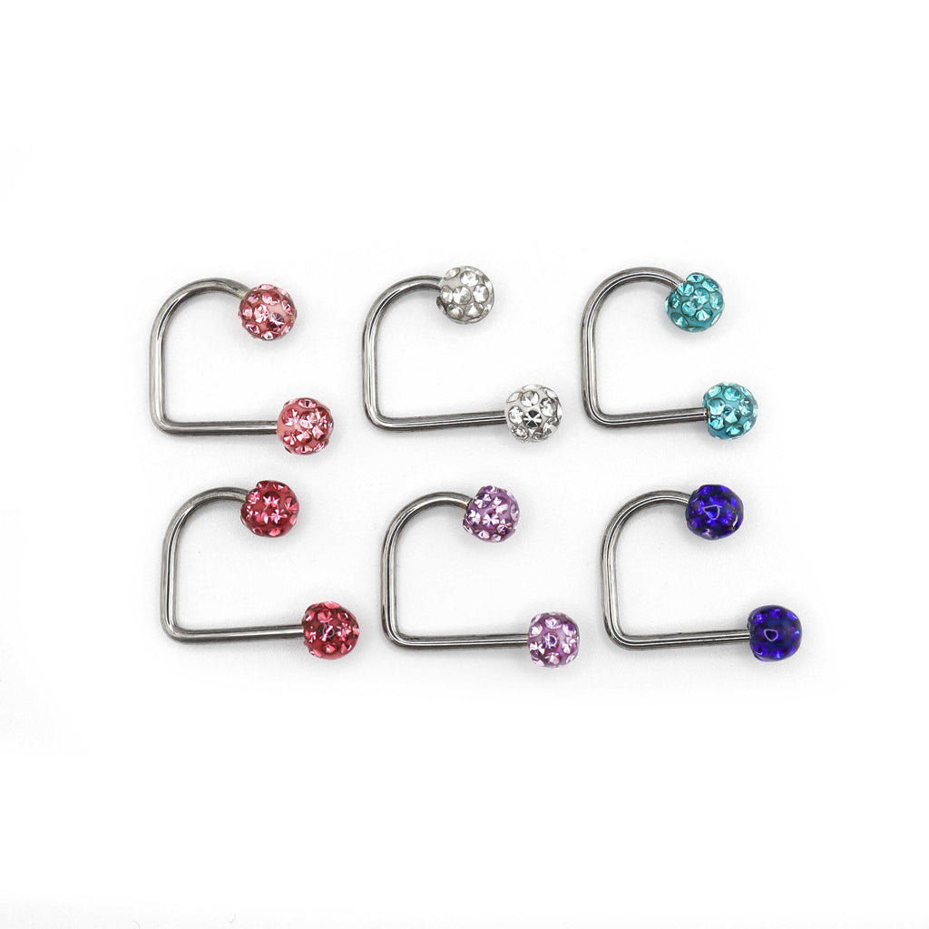 Full CZ Stainless Steel U-Ring - Full CZ Stainless Steel U-Ring - White / 8mm by CRUXJEWELRY