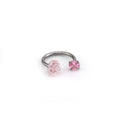 Rose CZ Internally Threaded Horseshoe Ring - Rose CZ Internally Threaded Horseshoe Ring - Pink / 8 mm by CRUXJEWELRY