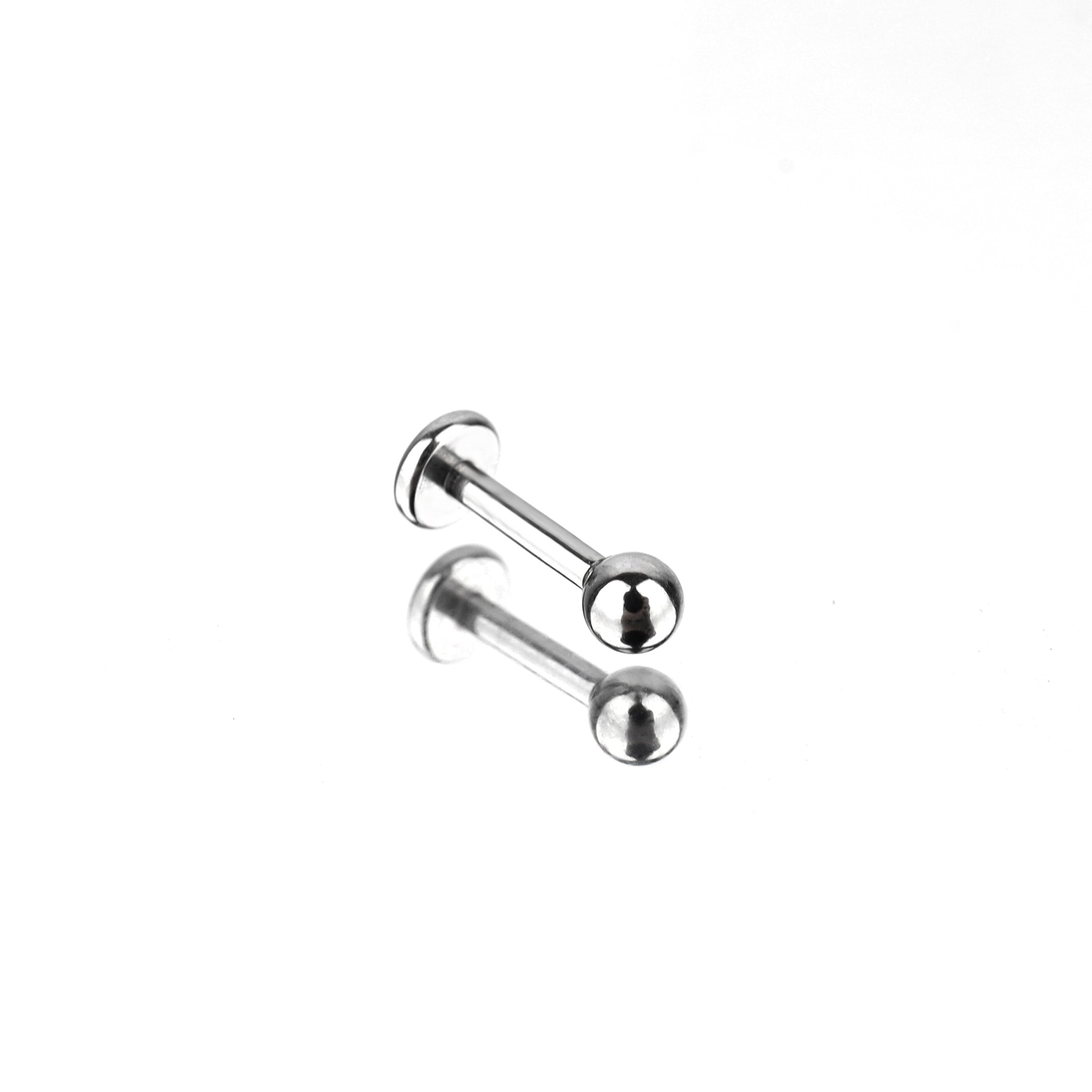 PAIR OF Comfort Fit External Thread Stainless Steel Labret Stud - PAIR OF Comfort Fit External Thread Stainless Steel Labret Stud - 3mm / 6mm by CRUXJEWELRY