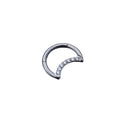 16G Moon CZ Titanium Segment Hoop - 16G Moon CZ Titanium Segment Hoop - White / 8mm by CRUXJEWELRY