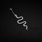 Serpent CZ S925 Sterling Silver Belly Ring - Serpent CZ S925 Sterling Silver Belly Ring - 6 mm by CRUXJEWELRY