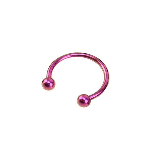 Classic Externally Threaded Titanium Horseshoe ring - Deep Blue